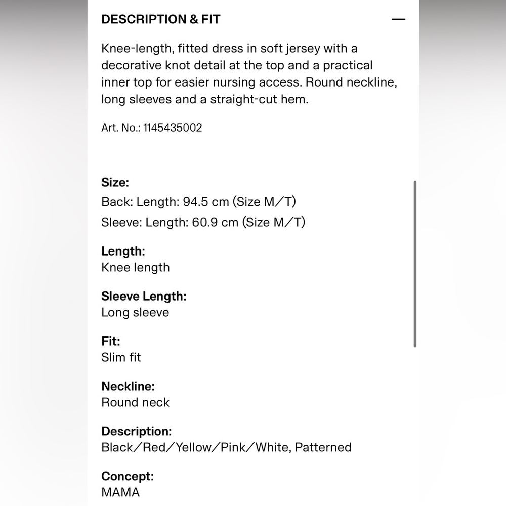 NWT H&M Women’s MAMA Maternity Colorful Speckled KNOT-DETAIL NURSING DRESS - Picture 7 of 16